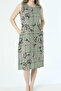 Patterned Strappy Pocket Knitted Cotton Dress - 3