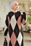 Baklava Pattern Knit Dress 761 - Powder - 4