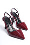 Claret Red Patent Leather Heeled STILETTO SHOES - 3
