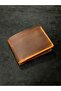 Men's Wallet Orange Genuine Leather Handmade Classic Money Wallet - 6