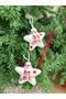 New Year Christmas Luxury Collectible Snow Feathered Star 2-Piece Pine Tree Decoration Tree Ornament