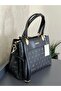ARM.206.S.L.B Armine Special Color Conbin Leather Handbag Designed as a Hand and Arm Bag - 2