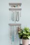 Set of 3 Gray Color Wooden Jewelry Organizer Necklace Bracelet Watch Glasses Wall Hanger Organizer