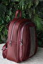 3 Zipper 5 Compartments Waterproof Faux Leather Daily Use Women's Backpack - 4