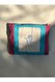 Blue, Pink, White Embroidered Throw Pillow