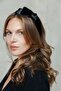 satin and velvet detail large bow crown
