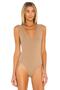 Women's V Neck Sleeveless Back Low-Cut Silk Jersey Bodysuit - 4