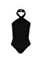 Black Halter Neck Knitted Bodysuit TPRSS24BD00004 - 7