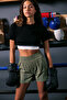 Siyah Beyaz 2 Katmanlı Reflektör Baskılı Crop Örme Spor T-Shirt THMSS24TS00001