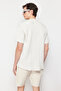 Ekru Keten İçerikli Oversize Fit Gömlek TMNSS23GO00139 - 6