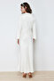 Cream Rose Detail Wedding / Special Occasion Woven Satin Evening Dress TCTSS24DB00043 - 7