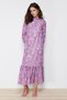 Purple Floral Print Ruffle Detail Woven Dress TCTSS21EL3353 - 3