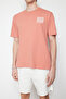 Dusty Rose Oversize/Wide Cut Text Printed Short Sleeve 100% Cotton T-Shirt Tmnss24Ts00015 - 4