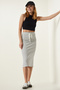 Women's White Fringed Slit Wrap Knitted Skirt FF00152 - 3