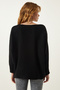 Woman's Black Boat Neck Seasonal Oversize Knitwear Sweater YG00105 - 4
