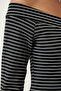 Women's Black Asymmetrical Collar Striped Saran Knitted Blouse FF00153 - 4
