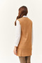 Women's Camel Deep V-Neck Knitwear Sweater SVT-00000032 - 4