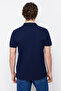 Lacivert Regular/Normal Kesim %100 Pamuklu Çapa Nakışlı Polo Yaka T-shirt TMNSS23PO00031 - 6