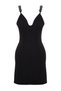Black A-Cut Short Stylish Evening Dress with Accessories, Woven TPRSS24EL00043 - 7