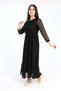 Young Girl Long Length Lace Guipure Embroidered Chiffon Hijab Dress - 6