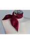 Sarah satin kerchief scarf neck tie burgundy - 4
