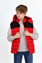 Red Boy's Double Color Inflatable Vest with Extra Fiber Filling - 3