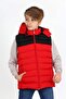 Red Boy's Double Color Inflatable Vest with Extra Fiber Filling - 7