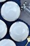 Elizabeth Matte Gold Gilded 6 Piece 14 Cm Porcelain Soup Bowl Presentation Serving Set for 6 Persons - 2