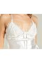 SATIN NIGHTWEAR V-NECK LACE EMBROIDERED - 8