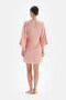 Tied Satin Dressing Gown with Salmon Lace Detail - 6