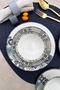 Leon 6-Person 20 cm Special Design Porcelain Pit Dinner Plate Set - 5