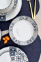Leon 6-Person 20 cm Special Design Porcelain Pit Dinner Plate Set - 4