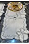 Butterfly Silver 6-Piece Cocktail Coffee Presentation Napkin Maras Work Glazing Embroidery Embroidered Gardenia Presentation Holder - 3