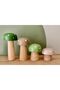 Waldorf Set of 4 Natural Organic Wooden Mushroom Toys Decoration Photo Shoot Baby Room Gift - 6
