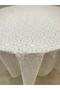 Lace Look Transparent Coated Tablecloth Round Cream - 7