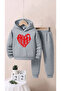 Kids Gray Sweetheart Top and Bottom Tracksuit Set