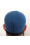 Indigo Navy Blue Wool Skullcap, Handcrafted Hand Knitted, Hundred Percent Sheep Wool, Prayer Skullcap 03Yunindigo - 2