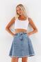 Blue High Waist Tassel Detailed Denim Skirt - 9