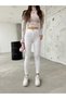 Women's White Lycra Leggings Trousers