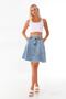 Blue High Waist Tassel Detailed Denim Skirt - 7