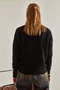 Women's Matte Black Buttoned Knitwear Cardigan Stk220 - 2