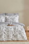 Cara Cotton Satin Double Duvet Cover Set Gray - 3