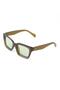 Square Design Light Brown Frame Green Glass Women's Sunglasses