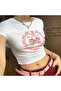 Y2k Tech White Double Angel Heart Crop - 2