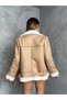 OVERSIZED LEATHER COAT WITH PLUSH INSIDE - 7
