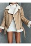 OVERSIZED LEATHER COAT WITH PLUSH INSIDE - 8