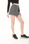 Women's Jacquard Knitted Fabric Mini Skirt with Shorts - 3