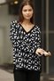 V-neck Long Sleeve Loose Cut Split Sweater Elastic Waist Straight Leg Trousers Knitwear Two Pieces Set - 3