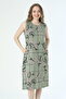 Patterned Strappy Pocket Knitted Cotton Dress