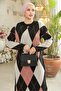 Baklava Pattern Knit Dress 761 - Powder - 3